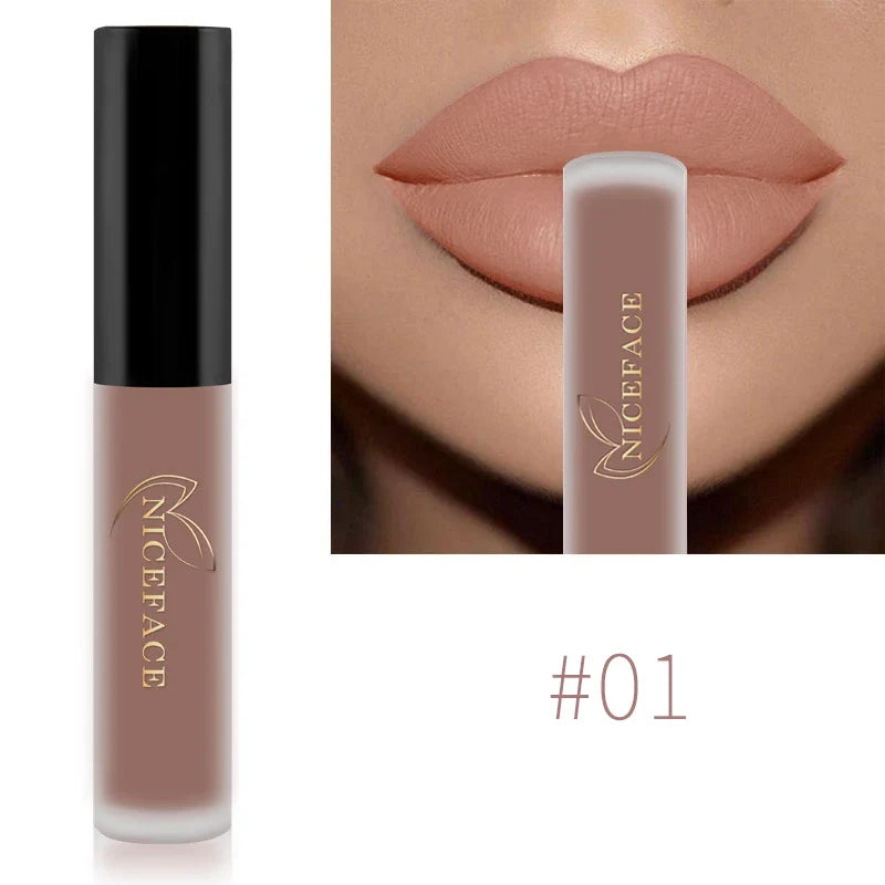 NICEFACE Matte Liquid Lipstick – Waterproof Velvet Nude | 23 Shades Matte Liquid Lipstick Qme 01