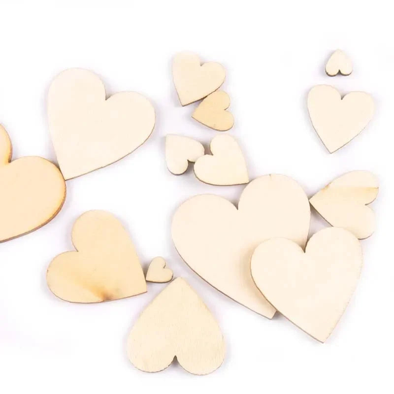 Heart Shape Natural Wood Slices – DIY Wedding & Craft Decor DIY Wood Craft Slices Qme 25mm 50pcs