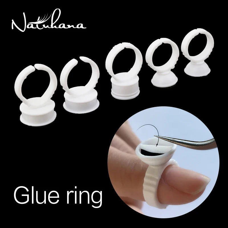 NATUHANA Disposable Lash Glue Holder Rings 100pcs Lash Glue Holder Ring Qme