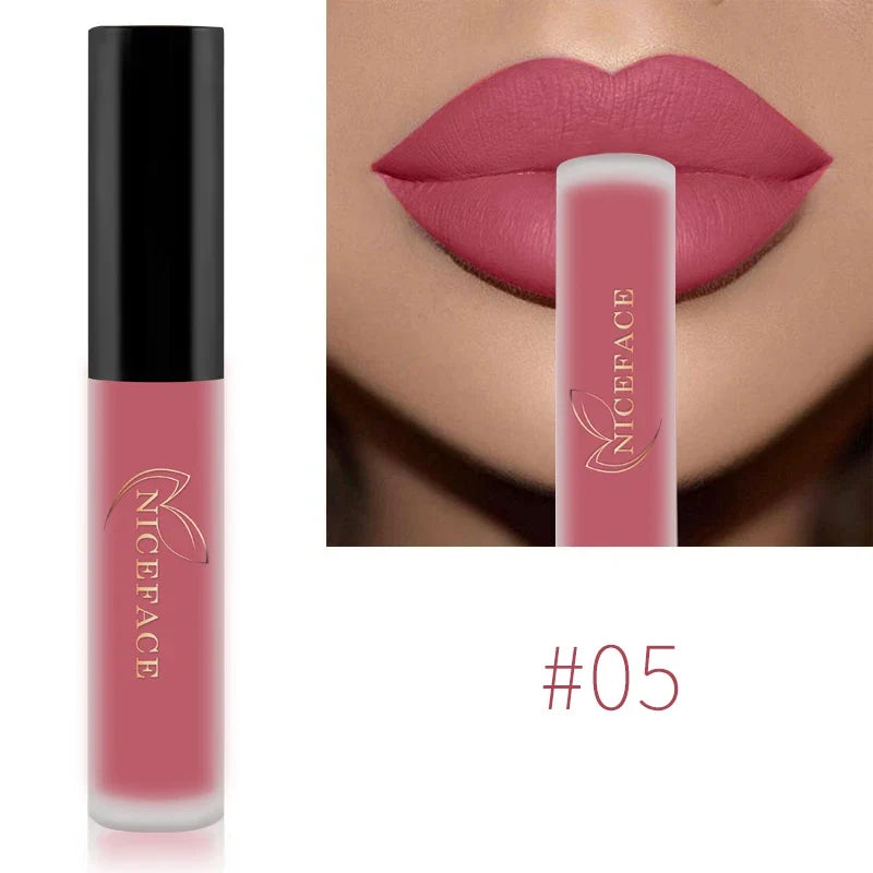 NICEFACE Matte Liquid Lipstick – Waterproof Long-Lasting Lip Tint Matte Liquid Lipstick Qme 05