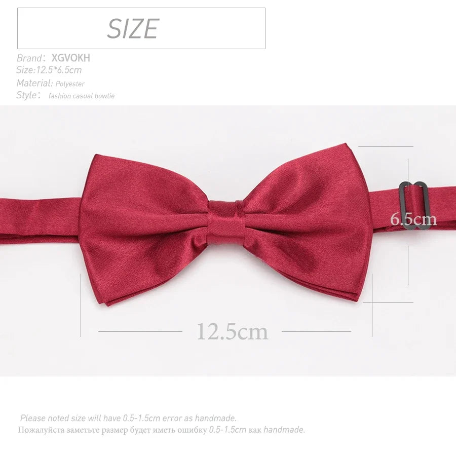 Men's Solid Candy Color Bow Tie – Wedding & Party Necktie Bow Tie Qme