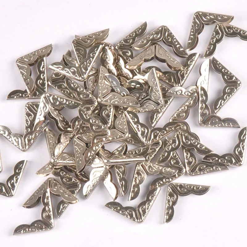 Silver Metal Corner Protectors – 50pcs for Scrapbooking & DIY Craft Corner Protectors Qme Default Title