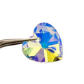 18mm Heart Shape Crystal AB Glass Beads – 12pc Rhinestone Pack Jewelry Making Beads Qme Default Title