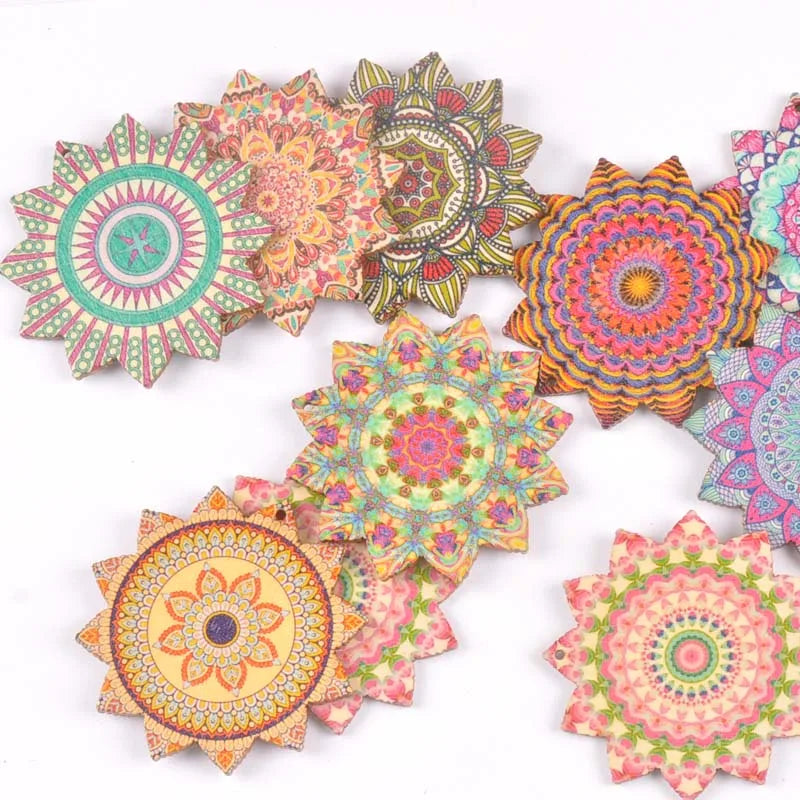 Wooden Christmas Ornaments DIY Mix Pattern Craft Decorations Christmas Ornament Kit Qme