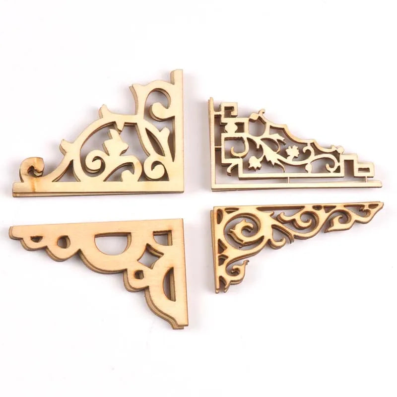 Wooden Book Corner Ornaments for Scrapbooking & Albums Scrapbooking Embellishment Qme