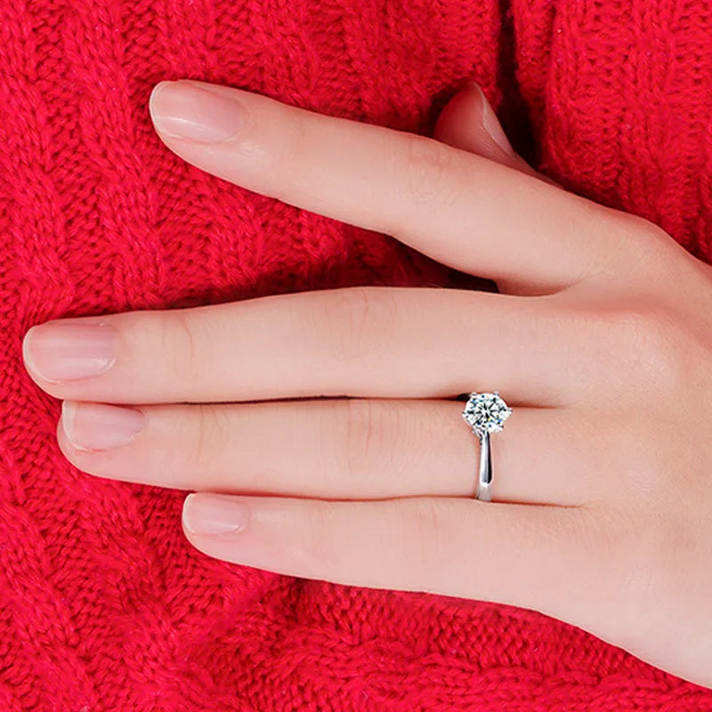 S925 Sterling Silver Austrian Crystal Wedding Ring | Men & Women Sterling Silver Ring Qme