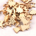 Natural Wooden Christmas Snowflake Buttons – 50pc Craft Set Craft Buttons Qme Default Title