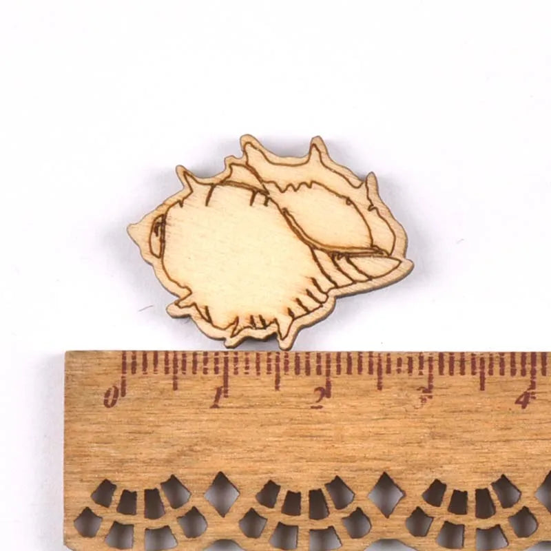 Seashell Starfish Wood Craft Shapes 20pcs | DIY Décor Wood Craft Shapes Qme
