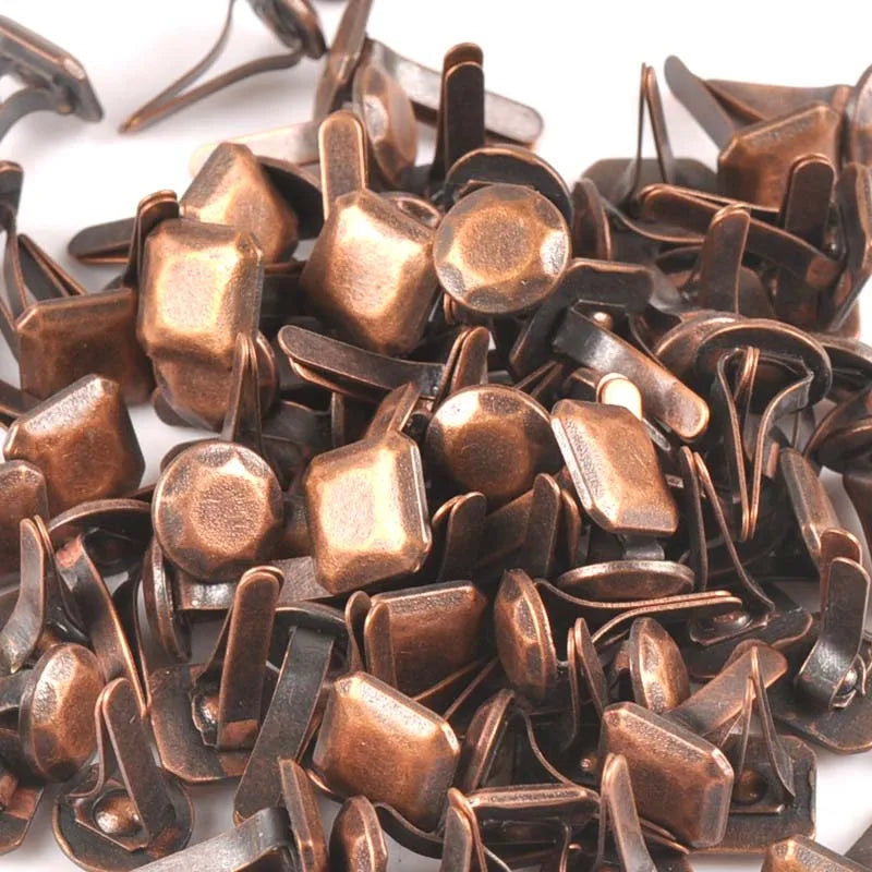 Bronze Round Square Fastener Brads – Scrapbooking DIY (10pcs) Craft Fastener Brads Qme