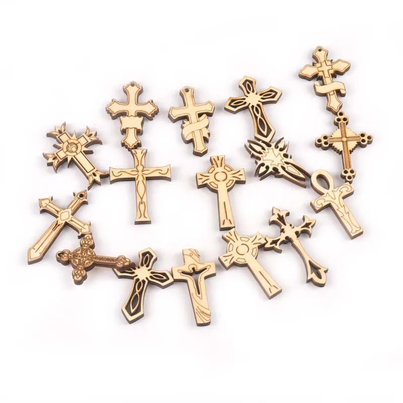 Retro Cross Wooden Ornaments – DIY Scrapbooking Crafts Wooden Craft Embellishments Qme
