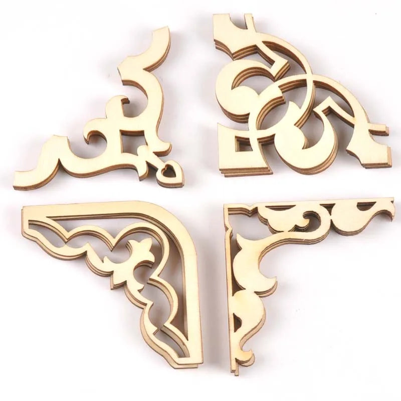 Wooden Book Corner Ornaments for Scrapbooking & Albums Scrapbooking Embellishment Qme
