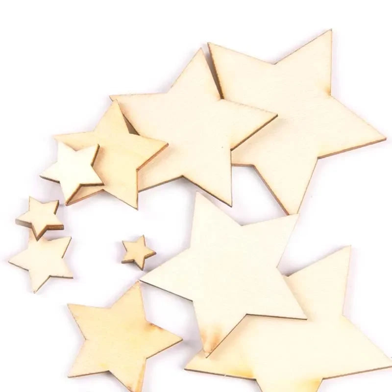 Star Shape Natural Wood Slices – DIY Wedding & Craft Decor Wood Craft Embellishments Qme