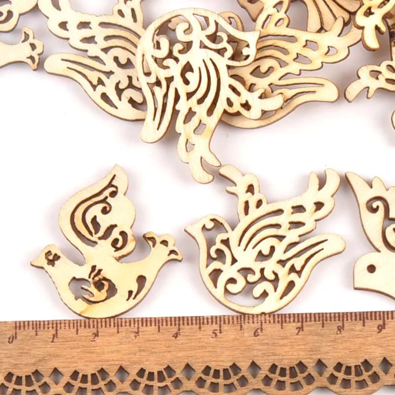 Wooden Pigeon Craft Embellishments for Scrapbooking – 25pcs Craft Embellishments Qme