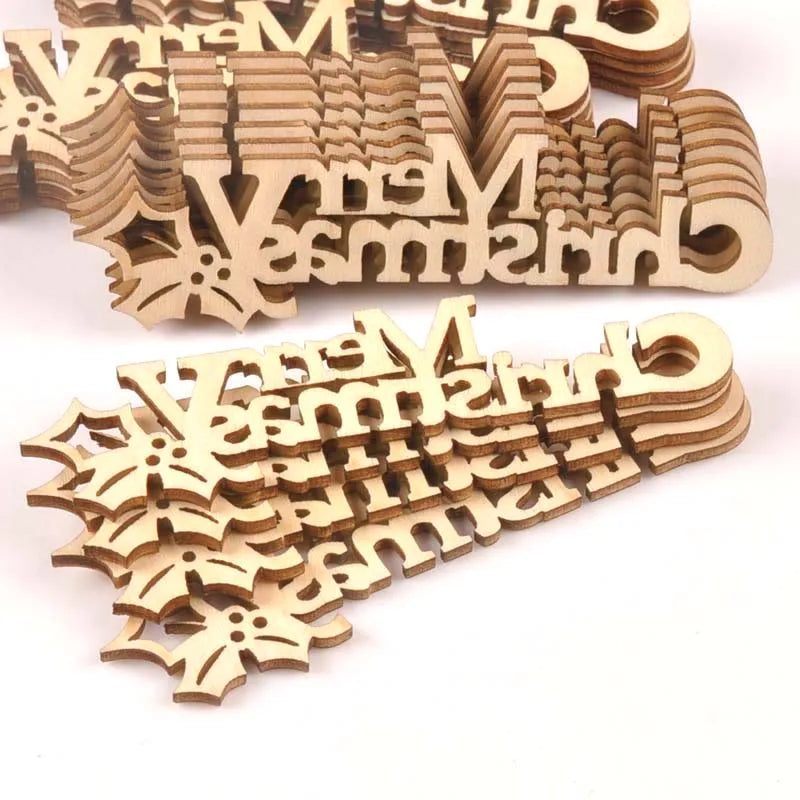Merry Christmas Wood Letter Slices – DIY Craft & Scrapbooking Set Wood Craft Letters Qme Default Title