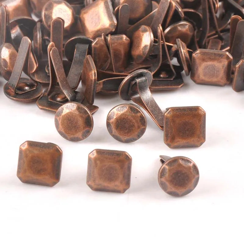 Bronze Round Square Fastener Brads – Scrapbooking DIY (10pcs) Craft Fastener Brads Qme