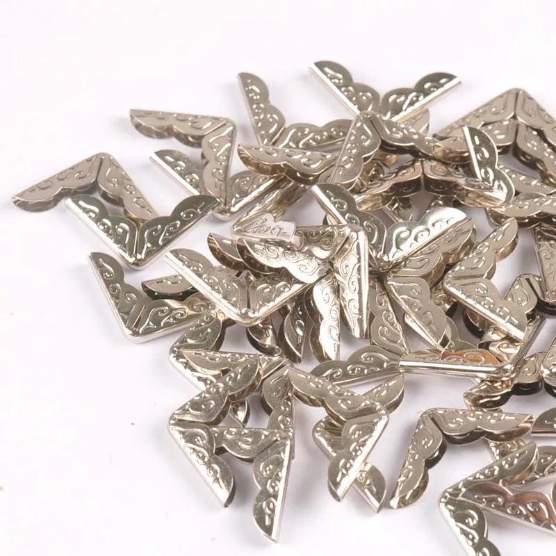 Silver Metal Corner Protectors – 50pcs for Scrapbooking & DIY Craft Corner Protectors Qme