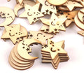 Wooden Moon & Star Ornament Slices – DIY Craft & Scrapbook (25pcs) Wood Craft Slices Qme Default Title