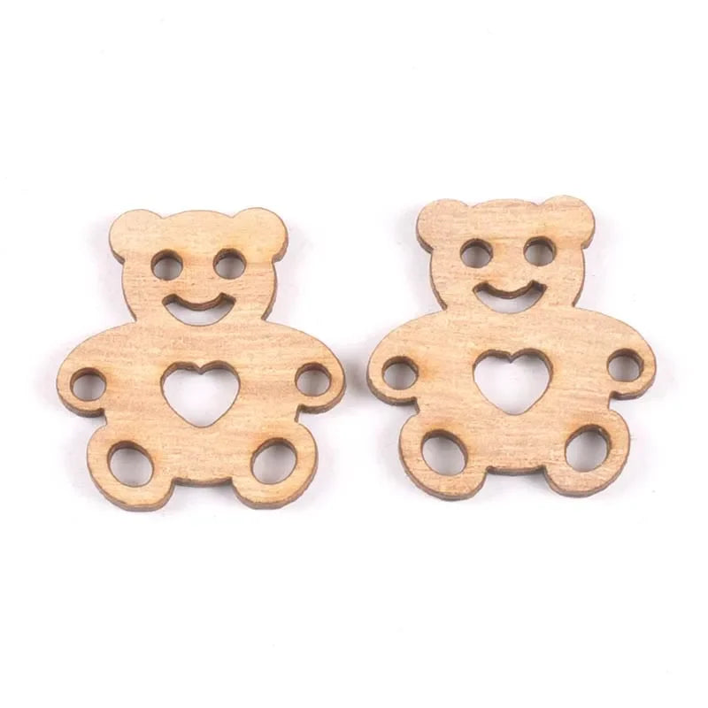 Wooden Bear & Balloon DIY Craft Embellishments 215pcs Set Craft Embellishments Qme 1