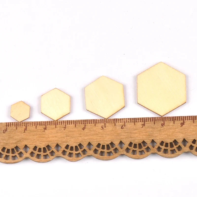 Hexagonal Wood Craft Pieces for Scrapbooking & Home Decor Wood Craft Shapes Qme