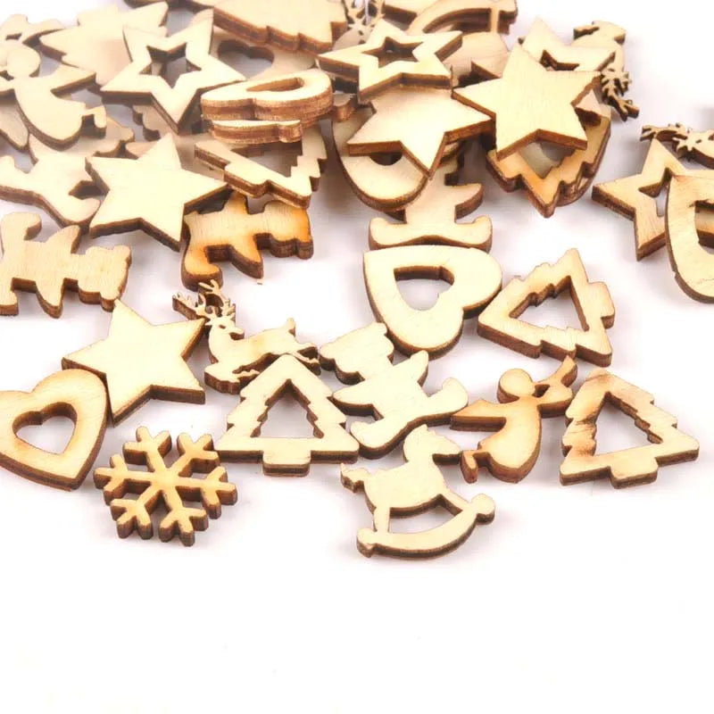 Unfinished Wooden Snowflake Christmas Buttons – 15pc DIY Craft Set Wooden Craft Buttons Qme Default Title