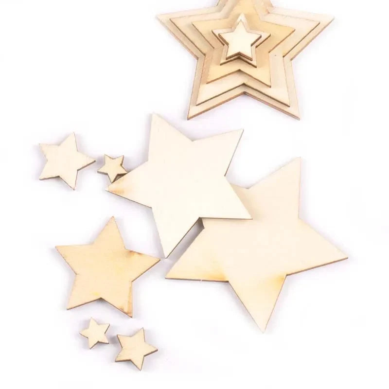 Star Shape Natural Wood Slices – DIY Wedding & Craft Decor Wood Craft Embellishments Qme 60mm 10pcs