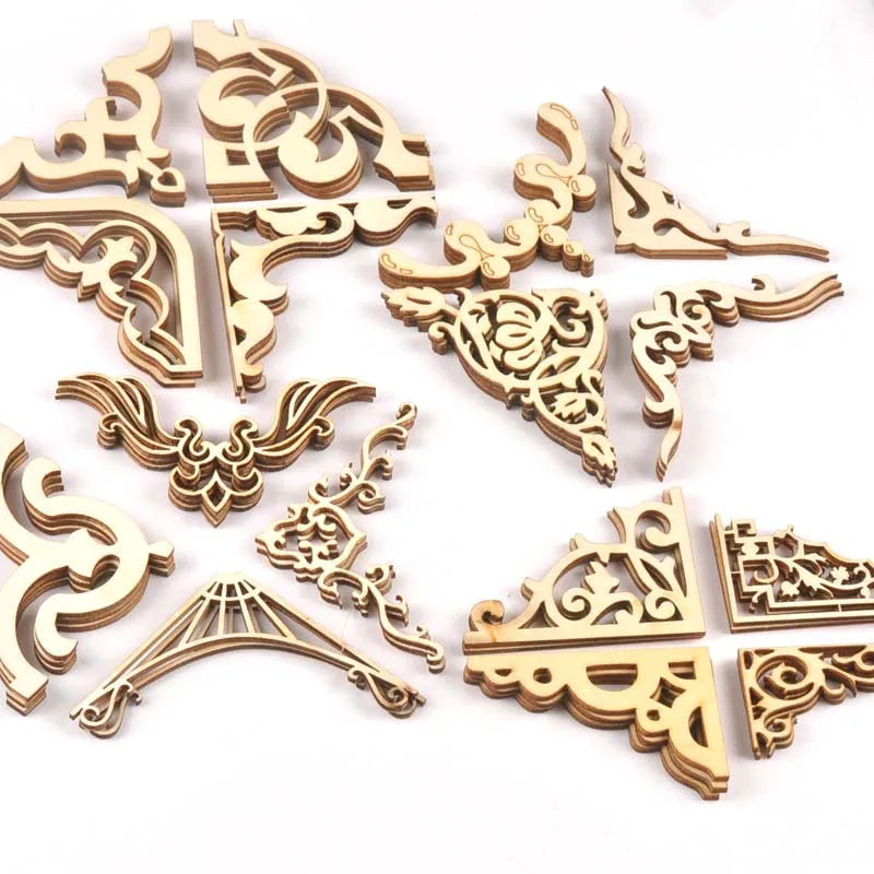 Wooden Book Corner Ornaments for Scrapbooking & Albums Scrapbooking Embellishment Qme