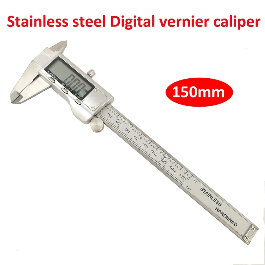 Digital Vernier Caliper Stainless Steel 150mm Electronic Ruler Digital Measuring Caliper Qme