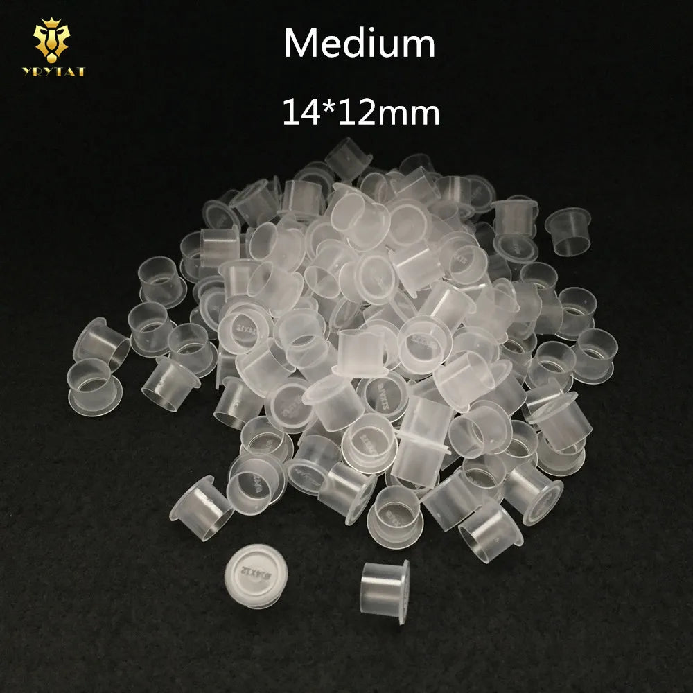 Clear Self-Standing Tattoo Ink Cups S/M/L – 1000 Pack Tattoo Ink Cups Qme