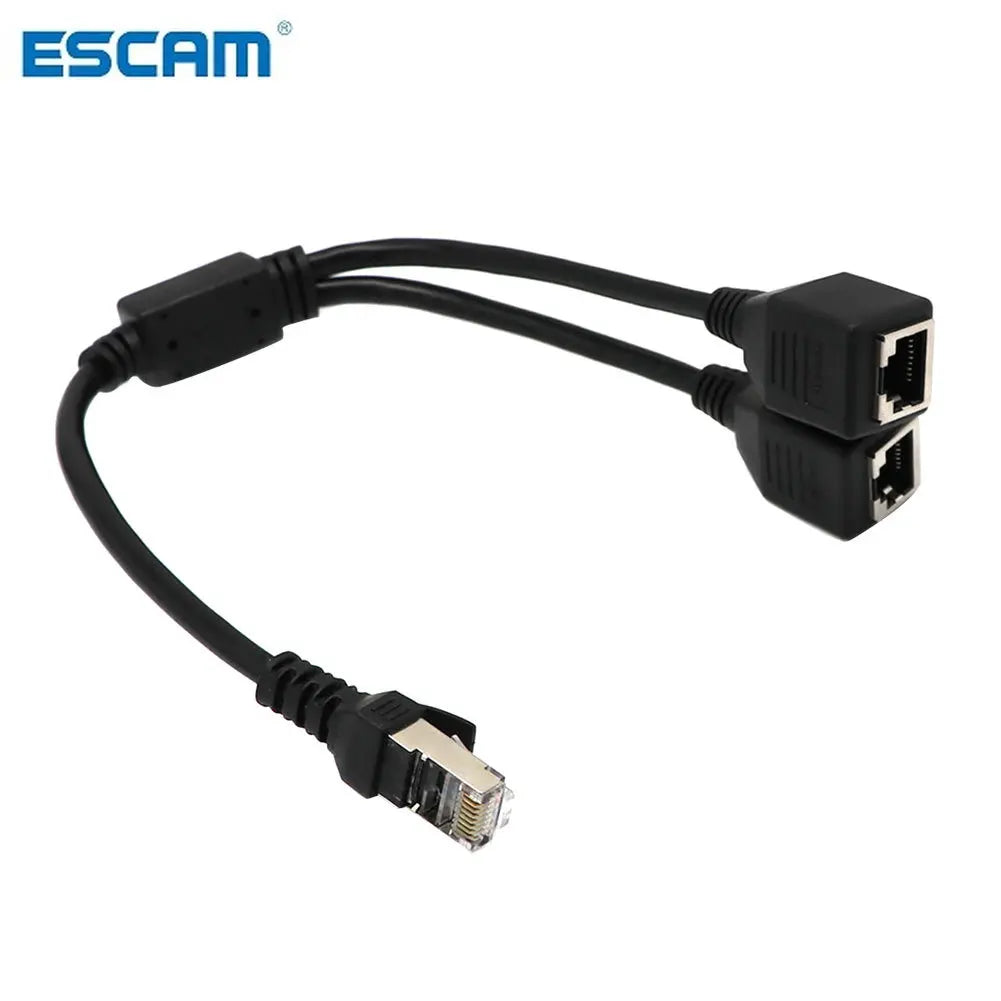 RJ45 Ethernet Y Splitter Cable 1 to 2 Port CAT5 CAT6 Adapter Ethernet Splitter Adapter Qme 2pcs