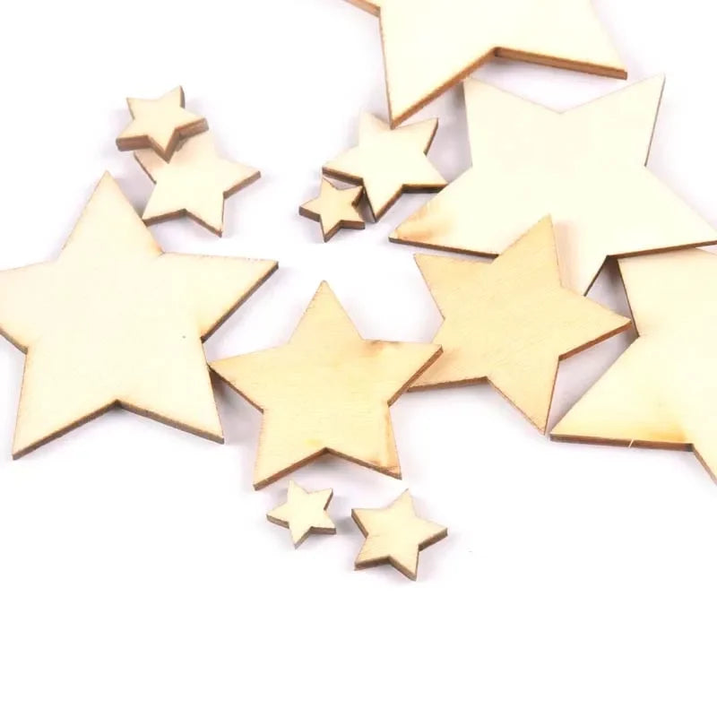 Star Shape Natural Wood Slices – DIY Wedding & Craft Decor Wood Craft Embellishments Qme