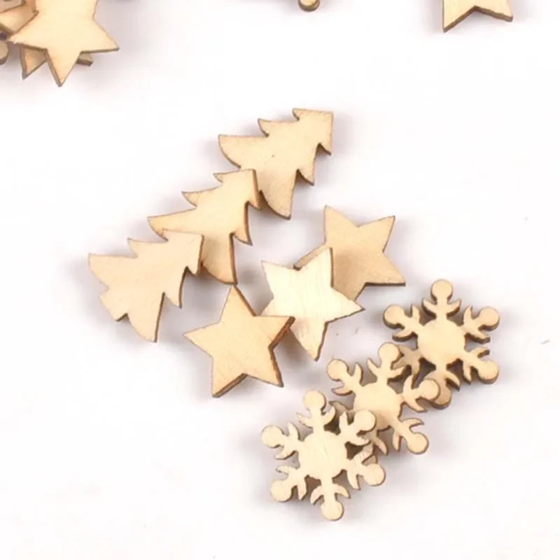 Wooden Scrapbooking Shapes – Stars, Snowflakes & Pine Trees Wooden Craft Shapes Qme
