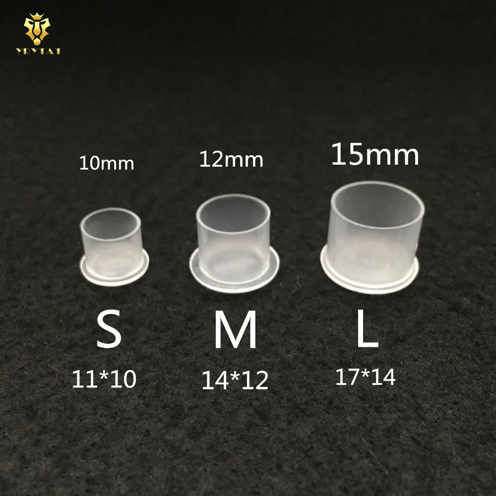 Clear Self-Standing Tattoo Ink Cups S/M/L – 1000 Pack Tattoo Ink Cups Qme