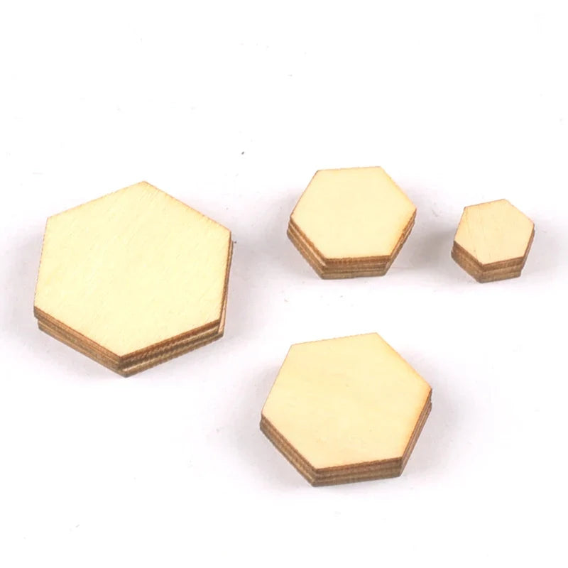 Hexagonal Wood Craft Pieces for Scrapbooking & Home Decor Wood Craft Shapes Qme