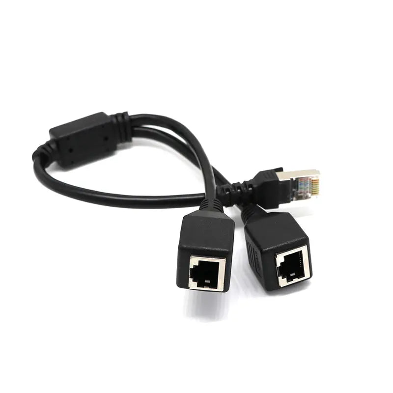 RJ45 Ethernet Y Splitter Cable 1 to 2 Port CAT5 CAT6 Adapter Ethernet Splitter Adapter Qme