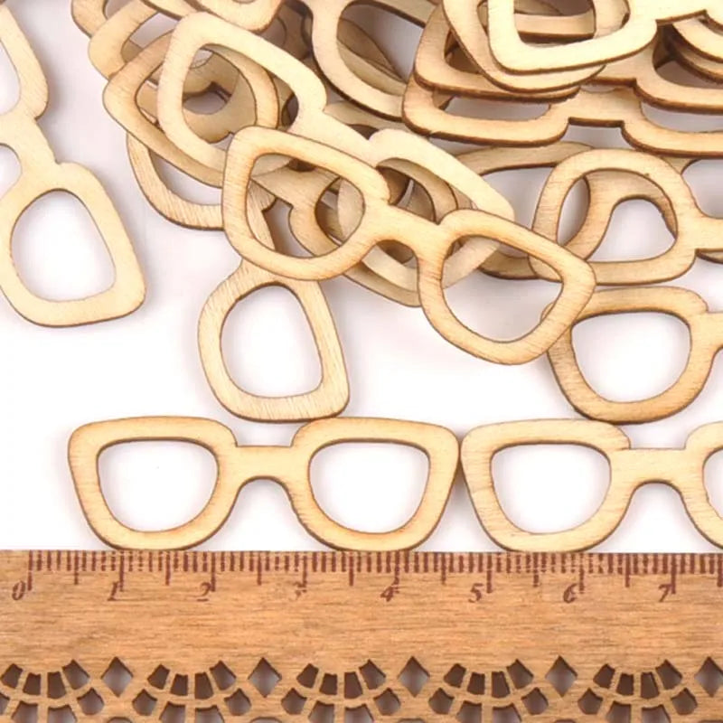 Glasses Pattern Wood Slices – DIY Scrapbooking Craft Ornaments Wood Craft Ornaments Qme