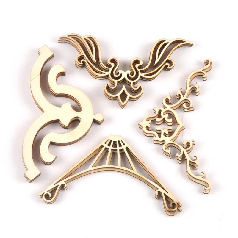 Wooden Book Corner Ornaments for Scrapbooking & Albums Scrapbooking Embellishment Qme