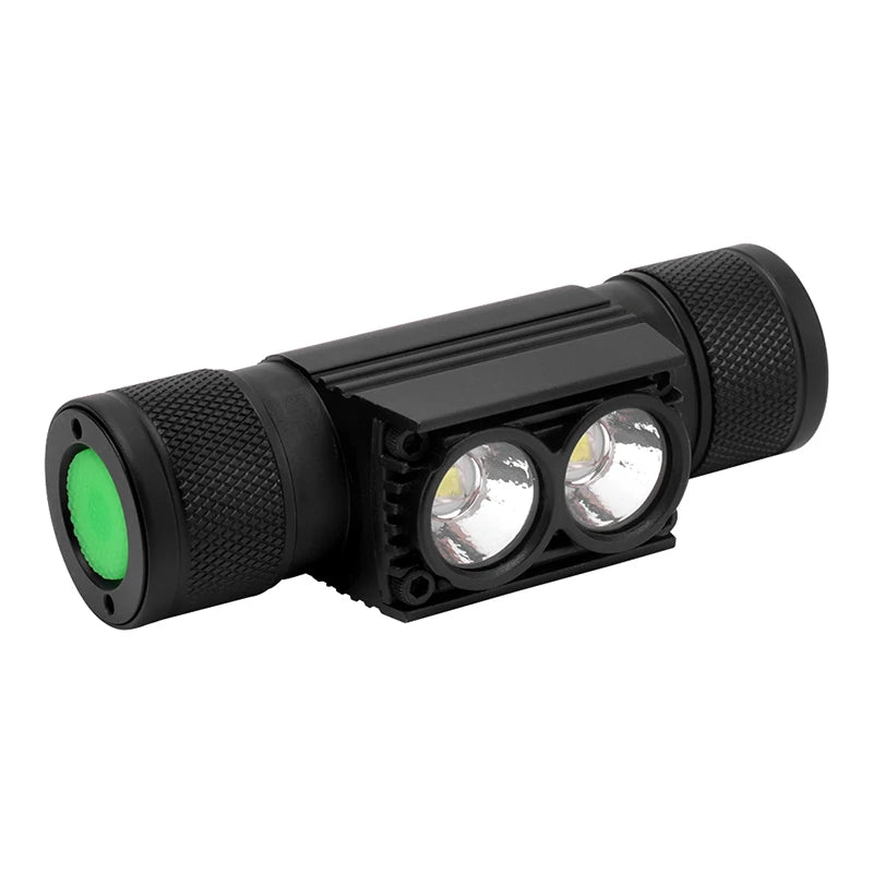 BORUiT D25 Dual LED Headlamp 5000LM Rechargeable 6-Mode Torch Rechargeable Headlamp Qst