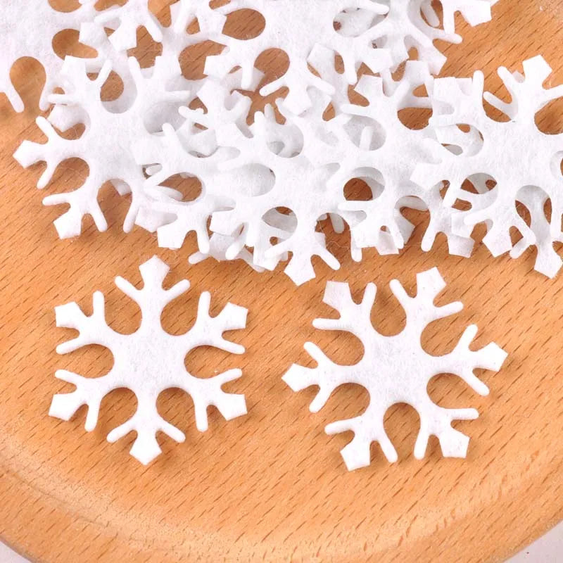 White Fake Snowflakes 100pcs – Christmas & Wedding DIY Decor Craft Decorations Qme 3 35mm
