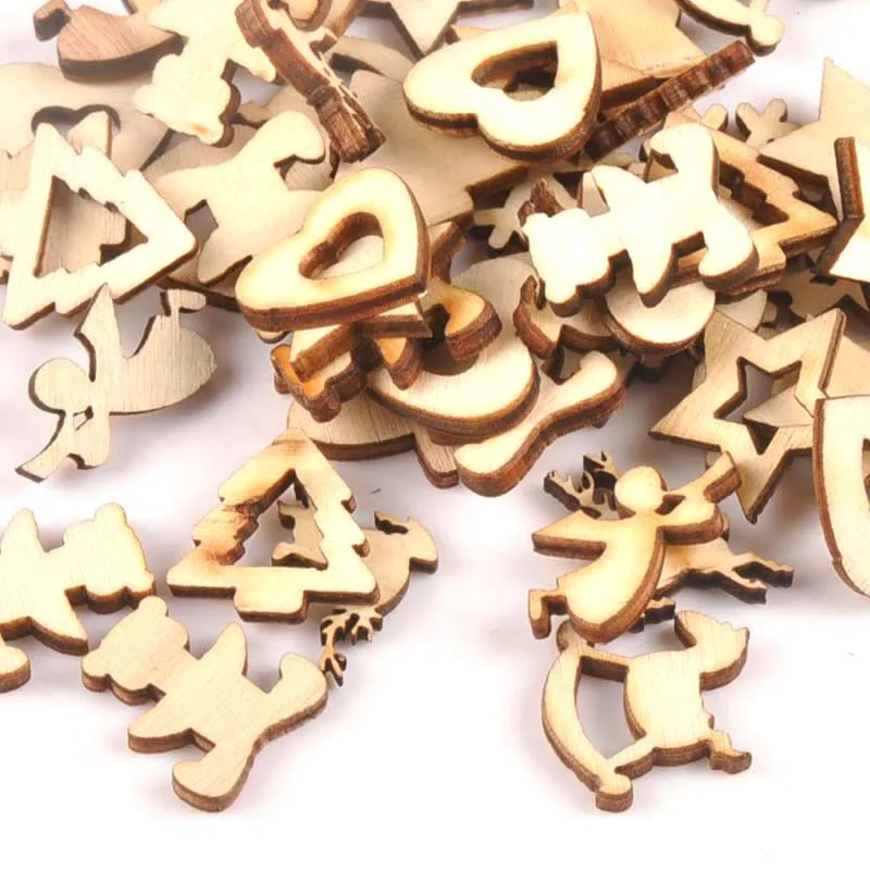 Unfinished Wooden Snowflake Christmas Buttons – 15pc DIY Craft Set Wooden Craft Buttons Qme