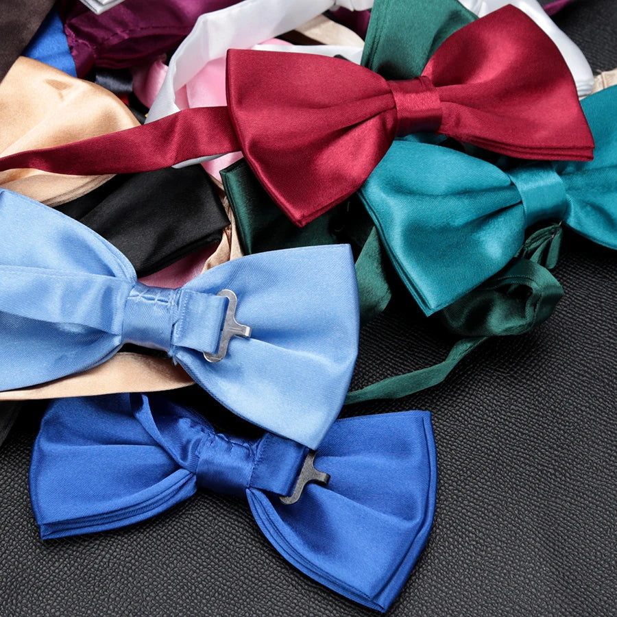 Men's Solid Candy Color Bow Tie – Wedding & Party Necktie Bow Tie Qme