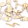 Fish Pattern Wooden Craft Embellishments 20pcs – DIY Décor Wooden Craft Embellishments Qme 25-40mm 25-40mm