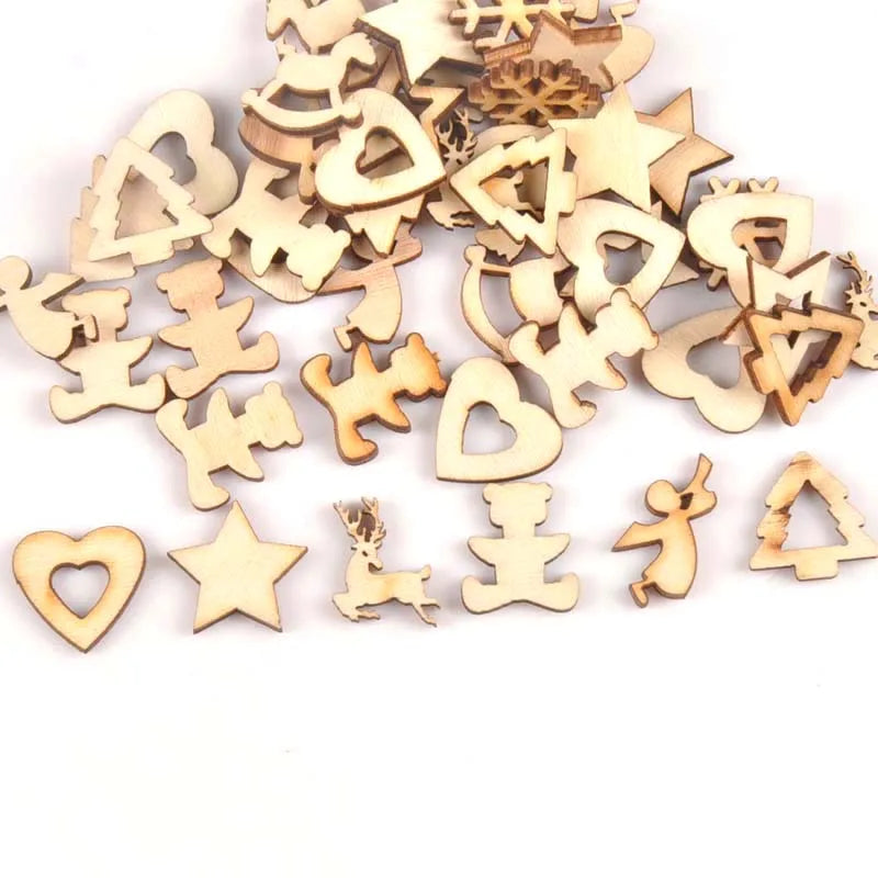 Unfinished Wooden Snowflake Christmas Buttons – 15pc DIY Craft Set Wooden Craft Buttons Qme