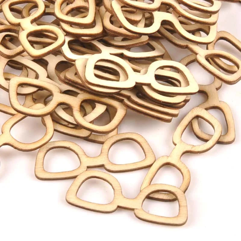 Glasses Pattern Wood Slices – DIY Scrapbooking Craft Ornaments Wood Craft Ornaments Qme Default Title