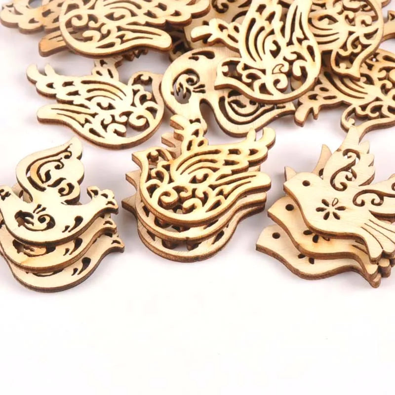 Wooden Pigeon Craft Embellishments for Scrapbooking – 25pcs Craft Embellishments Qme