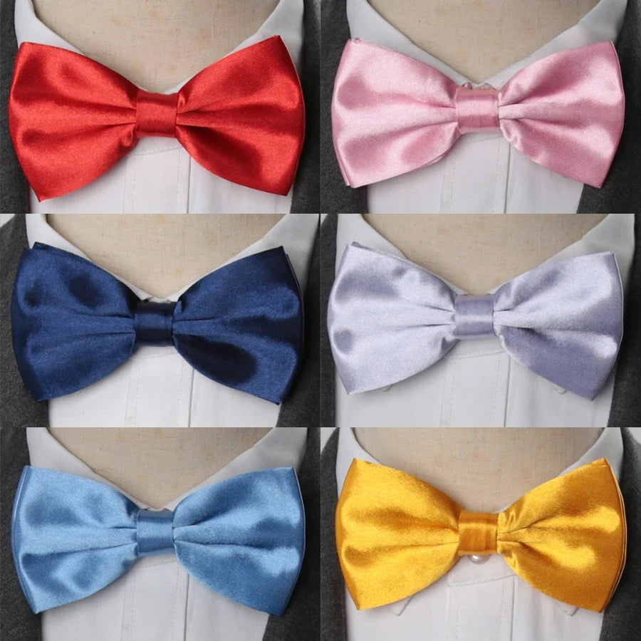 Men's Solid Candy Color Bow Tie – Wedding & Party Necktie Bow Tie Qme