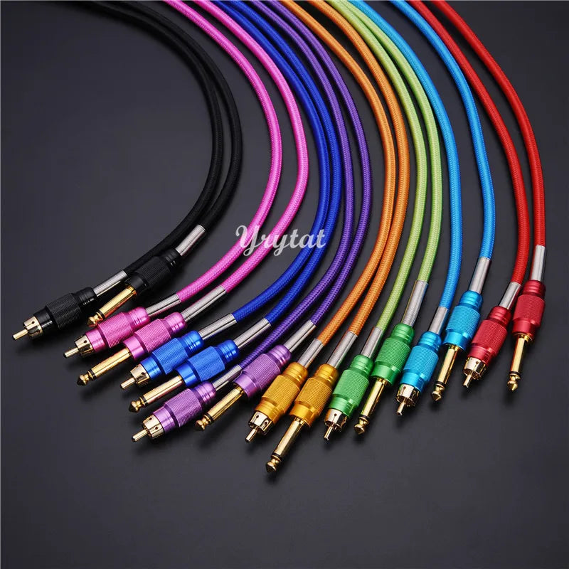 Tattoo RCA Clip Cord 1.8M Power Cord for Tattoo Machine | Qme Tattoo Machine Cord Qme