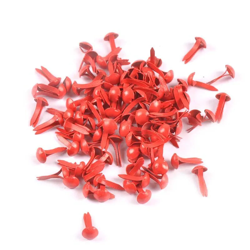 Mixed Round Metal Brads for Scrapbooking & DIY Crafts – 100pcs Craft Brad Fasteners Qme
