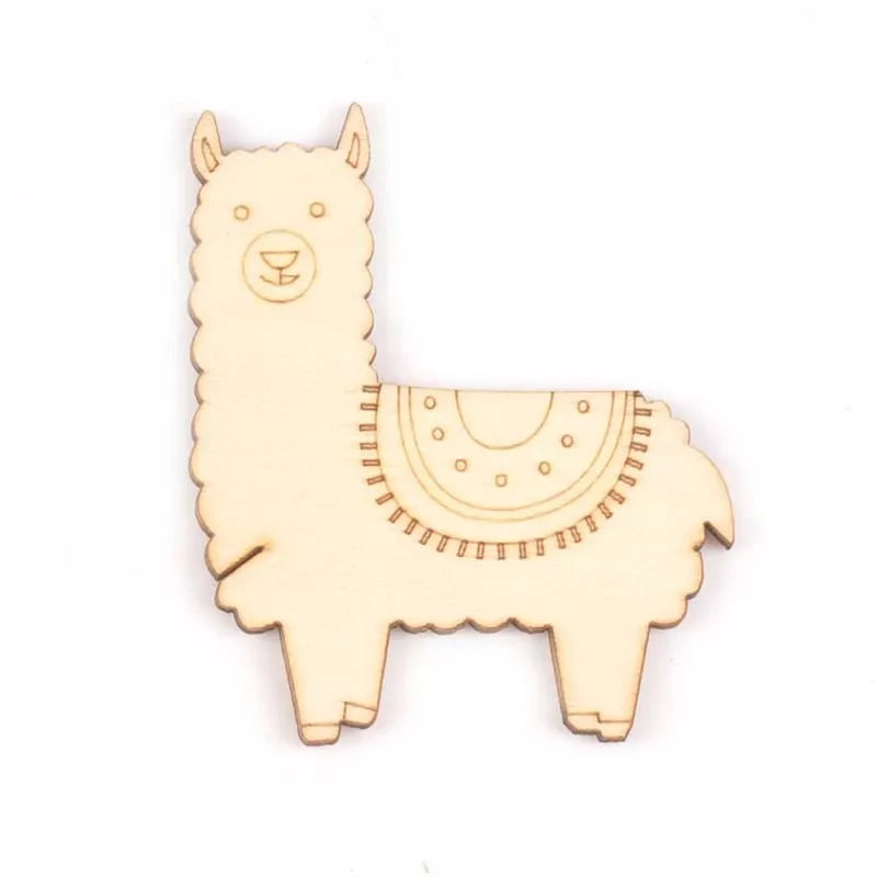 Wooden Bobbin Spools – Dog Cat Alpaca Cactus Shapes 4pcs Wooden Craft Spools Qme 1