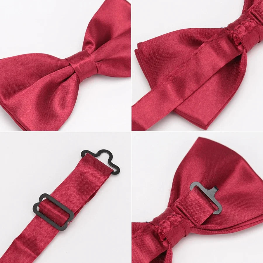 Men's Solid Candy Color Bow Tie – Wedding & Party Necktie Bow Tie Qme