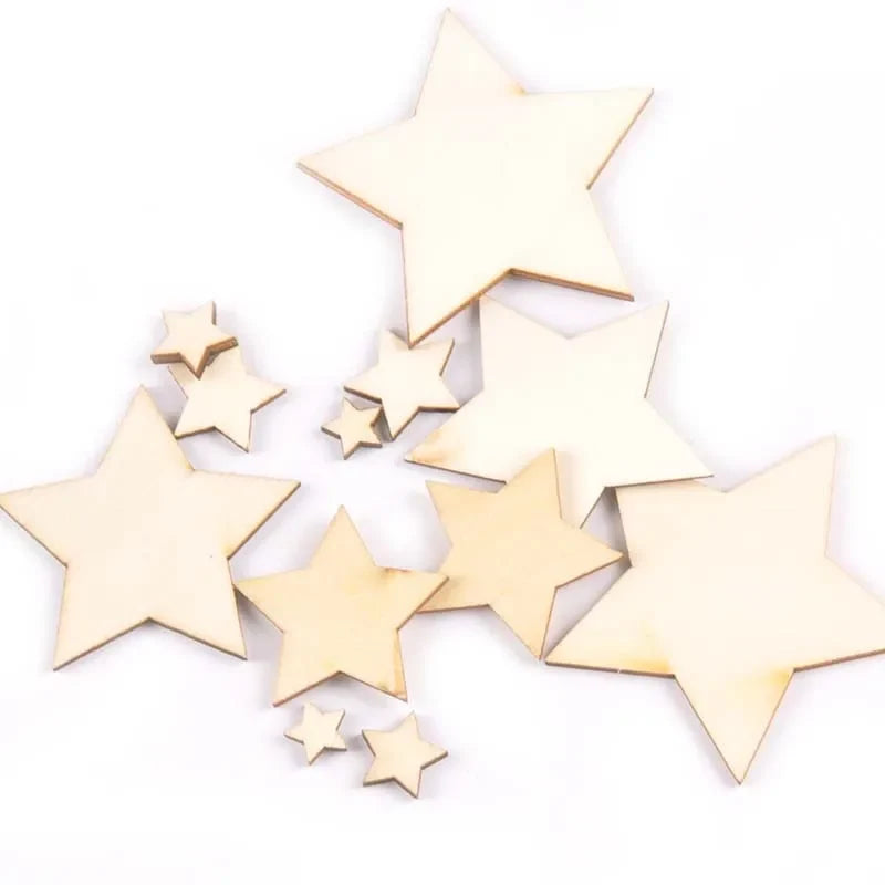 Star Shape Natural Wood Slices – DIY Wedding & Craft Decor Wood Craft Embellishments Qme